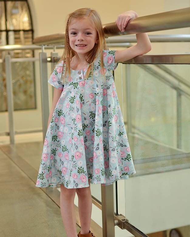 Thread Faction 130 Girls Everyday Swing Dress PDF Sewing Pattern Kids Sizes  2 14 Petite, Regular, Tall and Extra Tall 