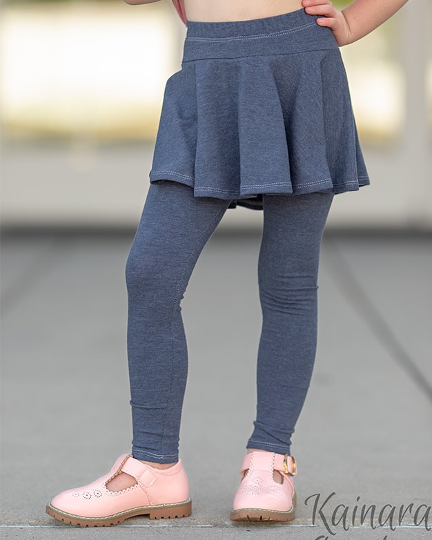 Black Skirted Leggings - Pants with Skirt Attached - Skirt Legging