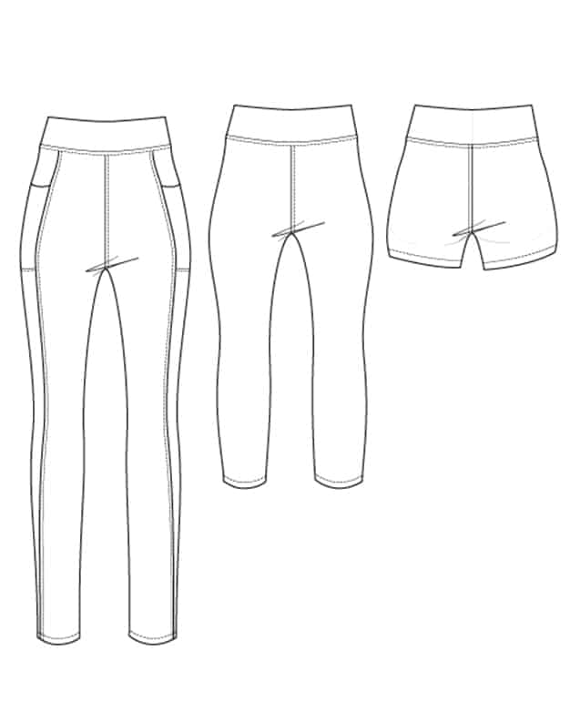 Legging Pants and Shorts Pattern. Women's PDF Printable and